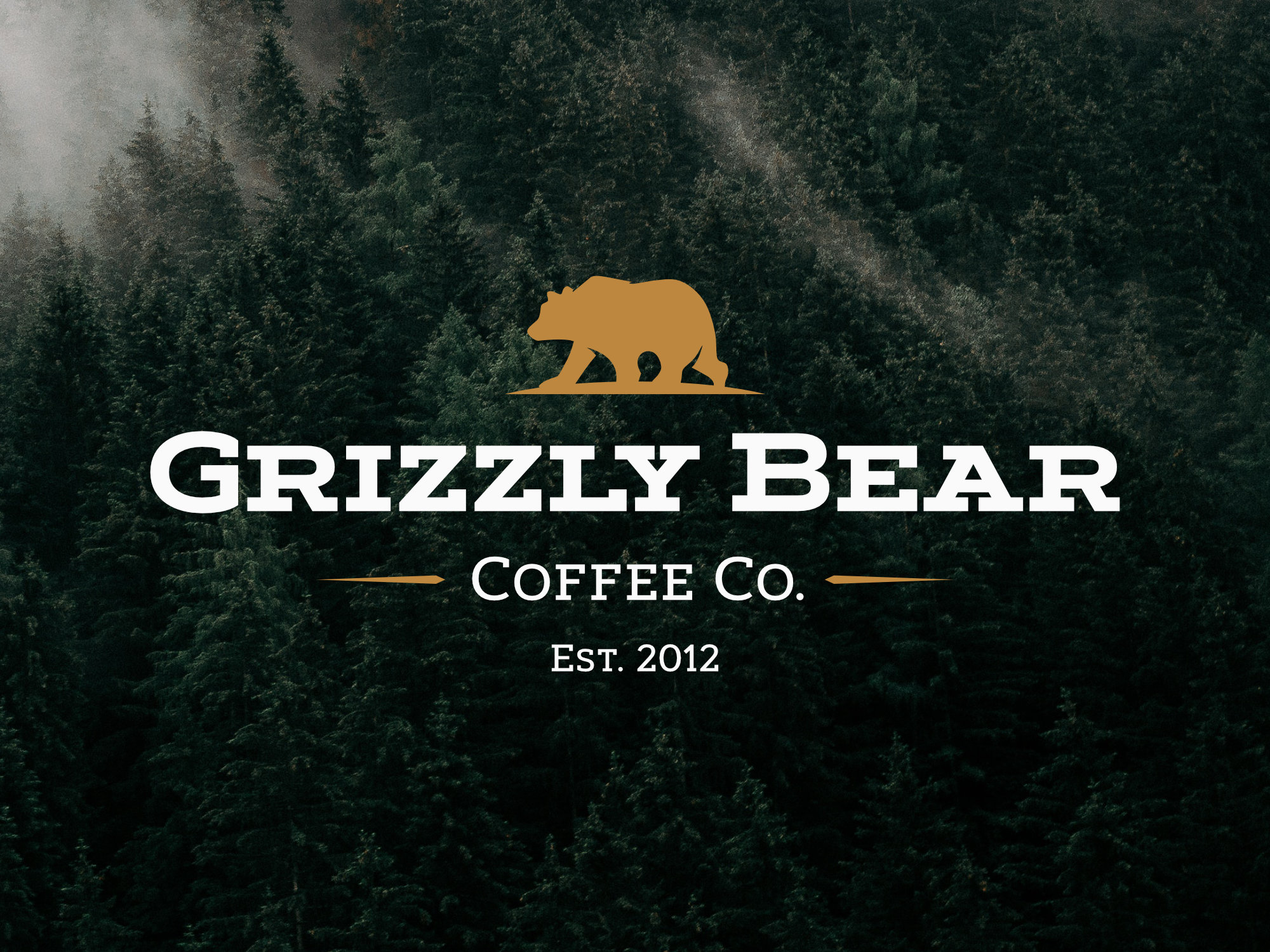 Grizzly Bear Coffee Co. logo featuring Artegra Slab slab serif typeface