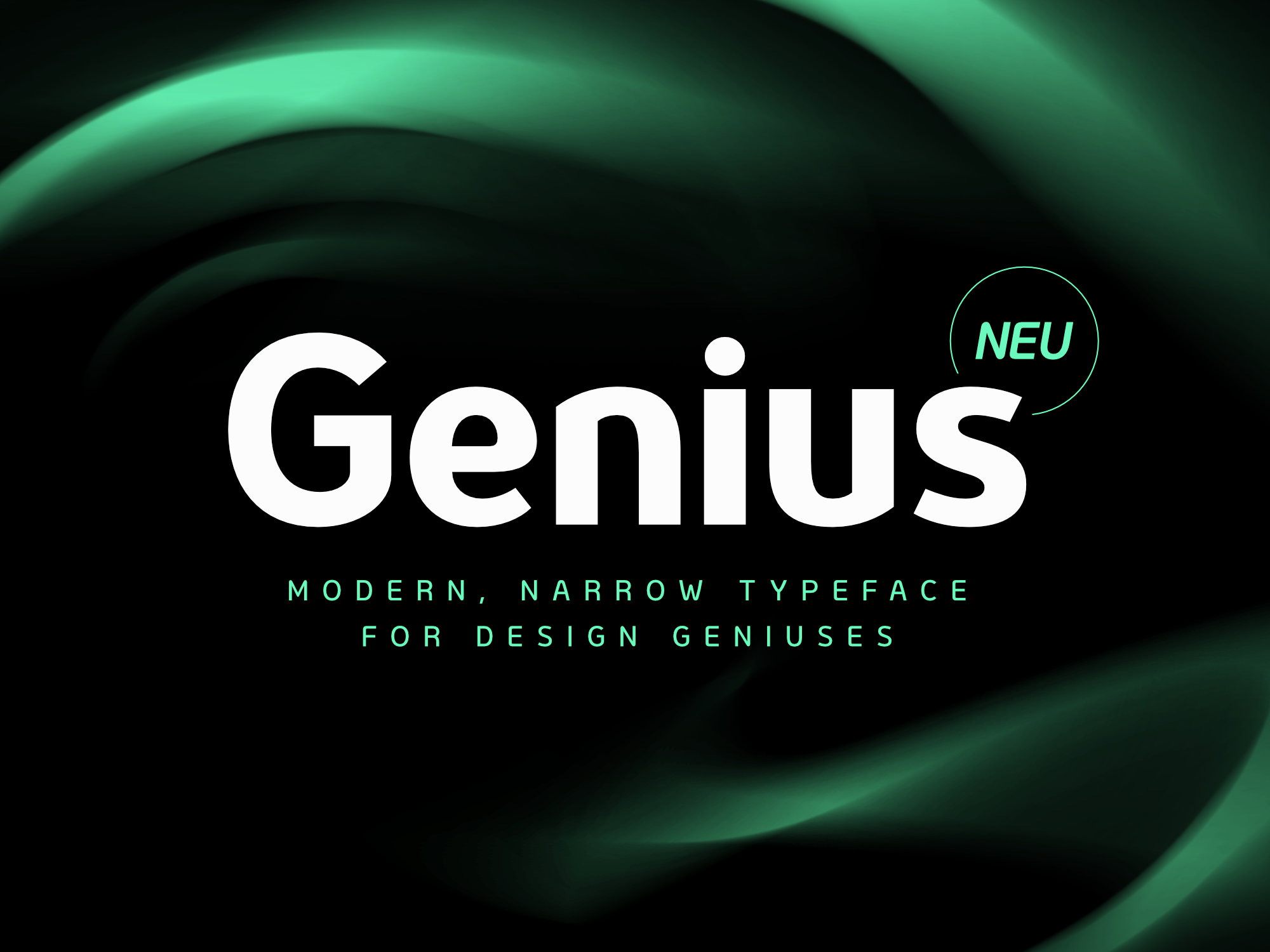 Genius sans serif font family with clean and modern design