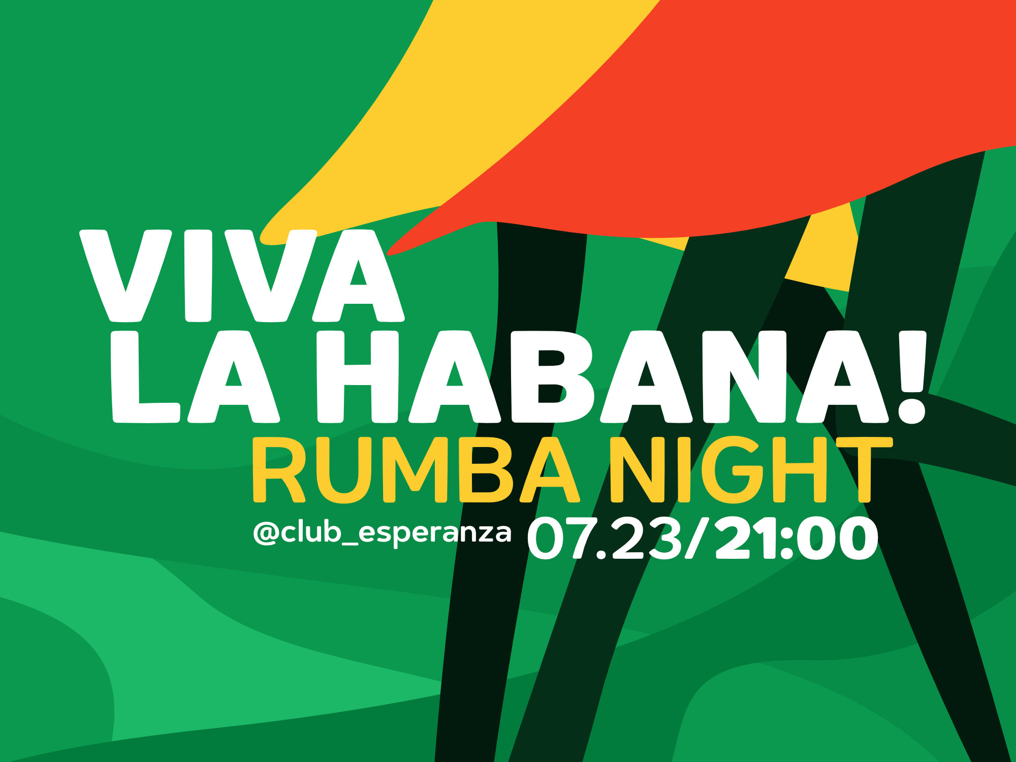 Habanera font in a poster layout, showcasing playful and humanized geometric shapes