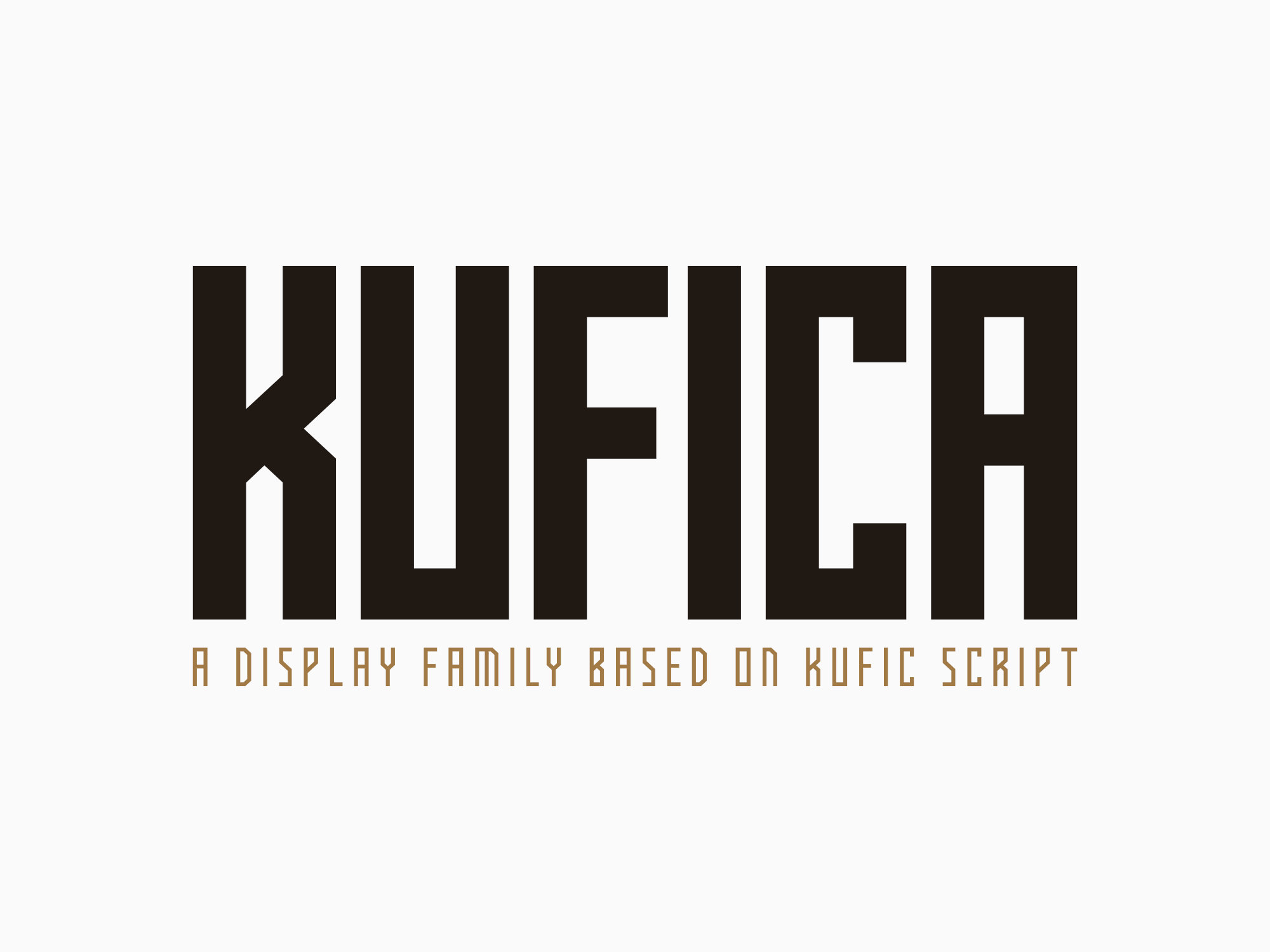 Kufica display font inspired by traditional Kufic script