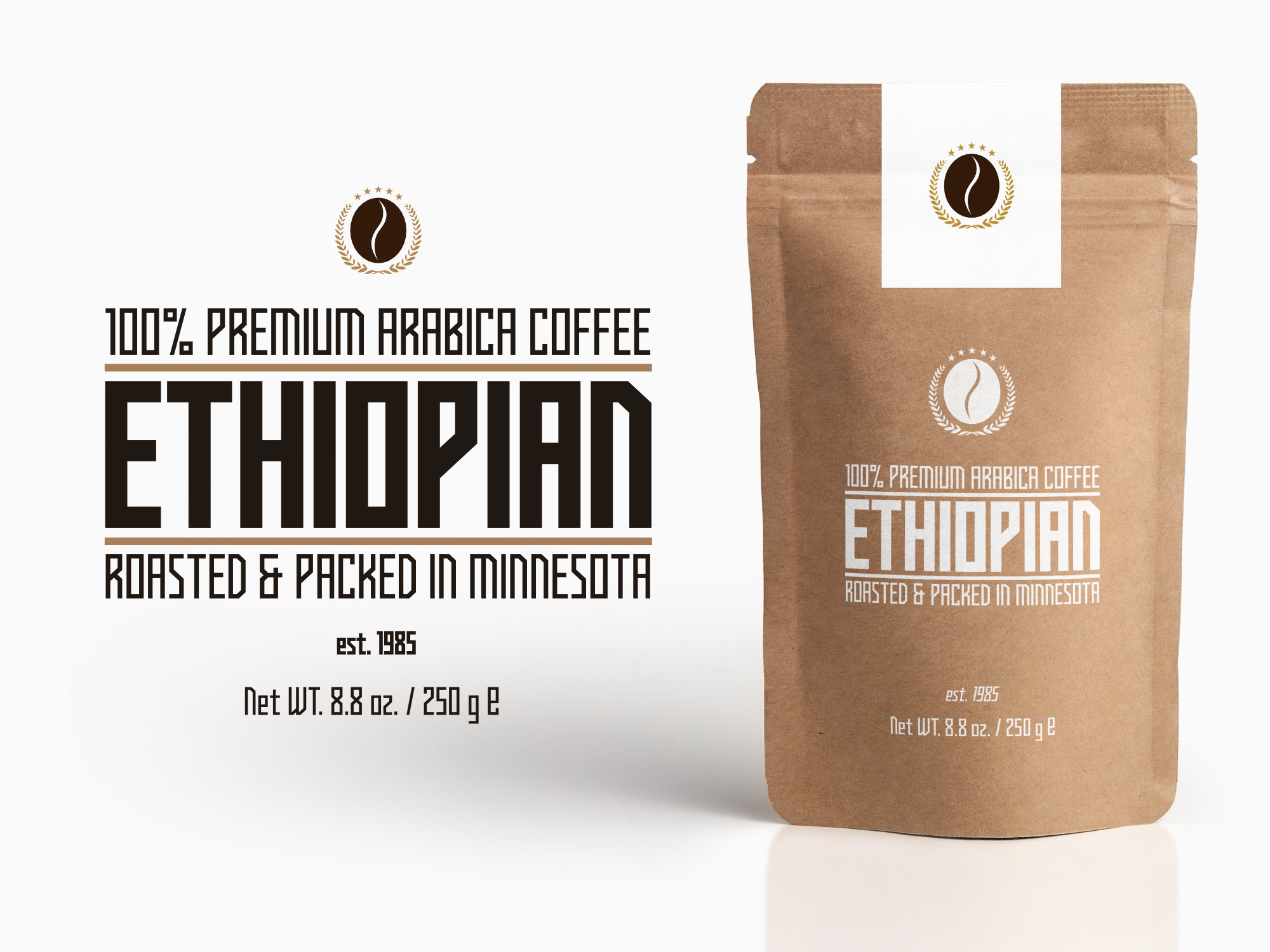 Kufica display font used in coffee advertisement design