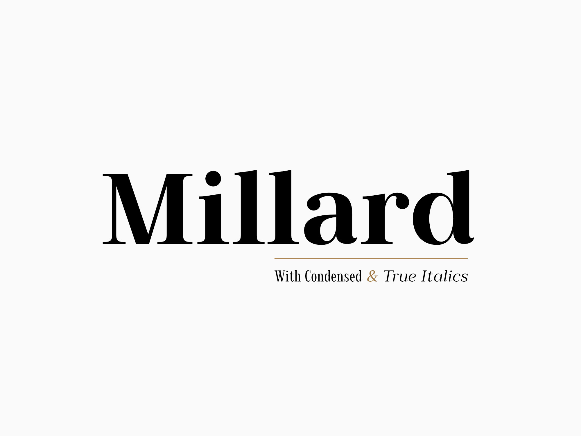 Millard serif font with elegant modern-classic style