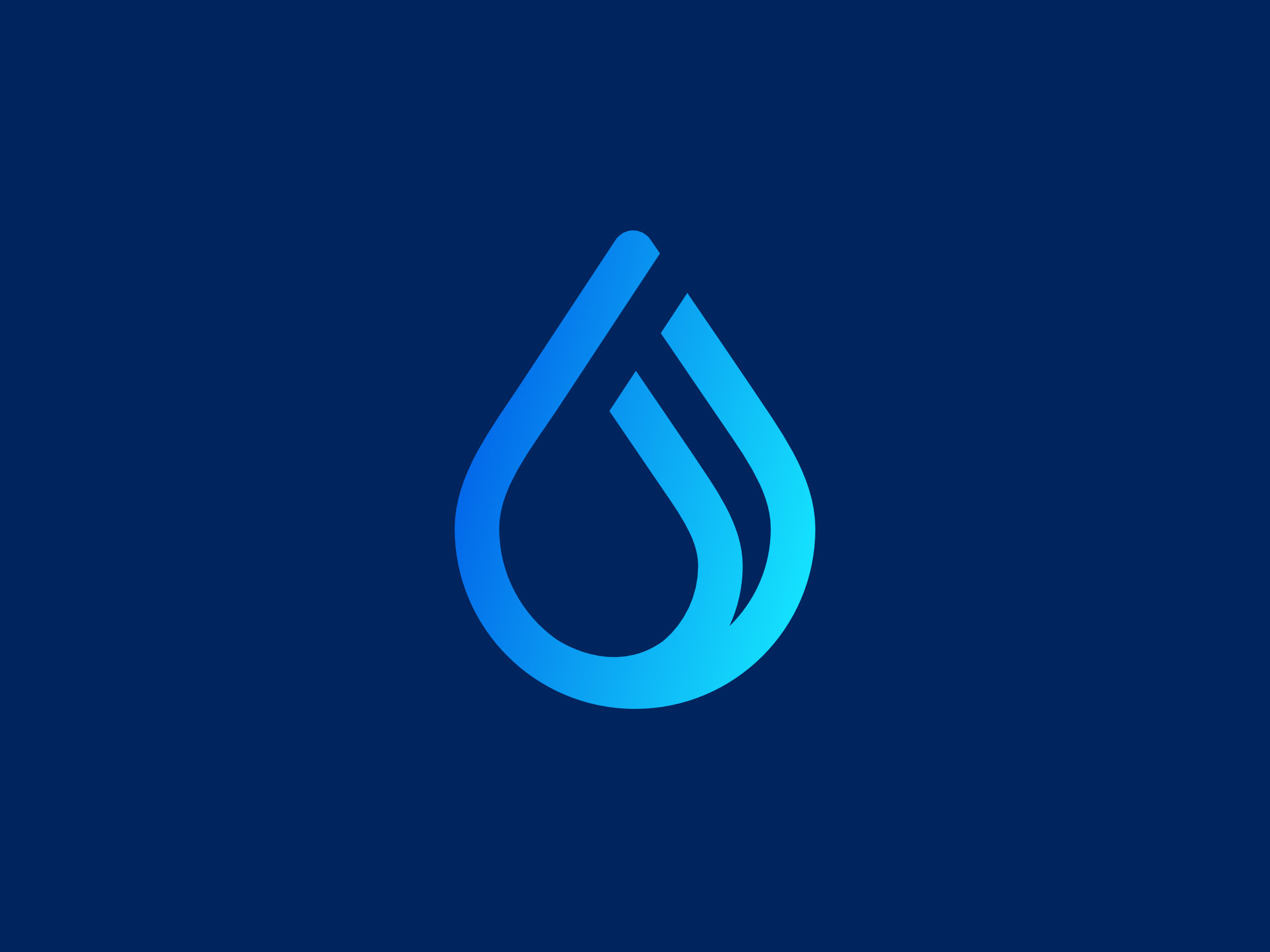 EVA health app logo symbol on a dark blue background, representing hydration tracking and nephrology care with a clean, modern design.