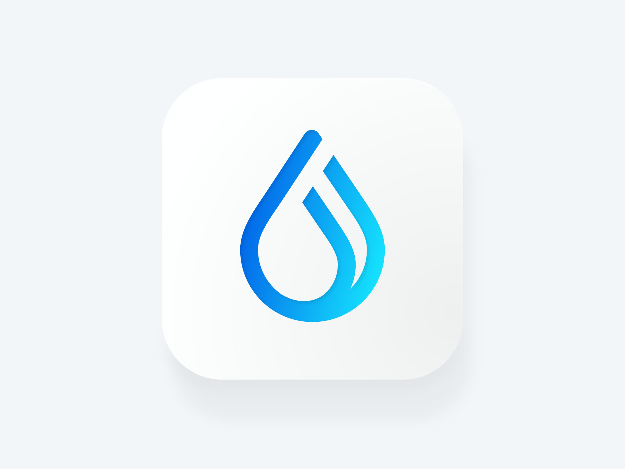 EVA app icon with stylized water drop logo, optimized for mobile devices and digital platforms in the health and wellness space.