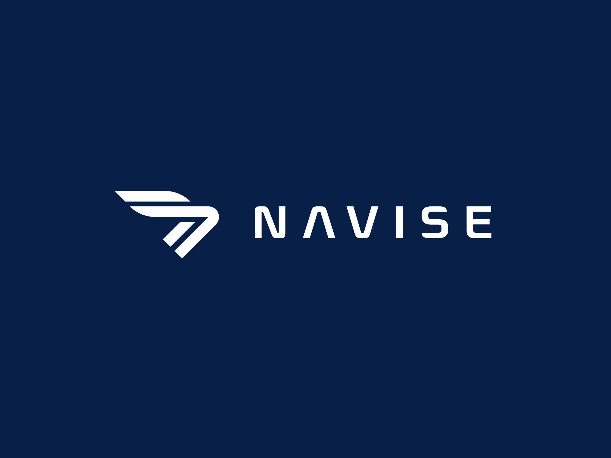 Navise Yachts custom logo symbol and logotype shown on a dark background to emphasize premium design