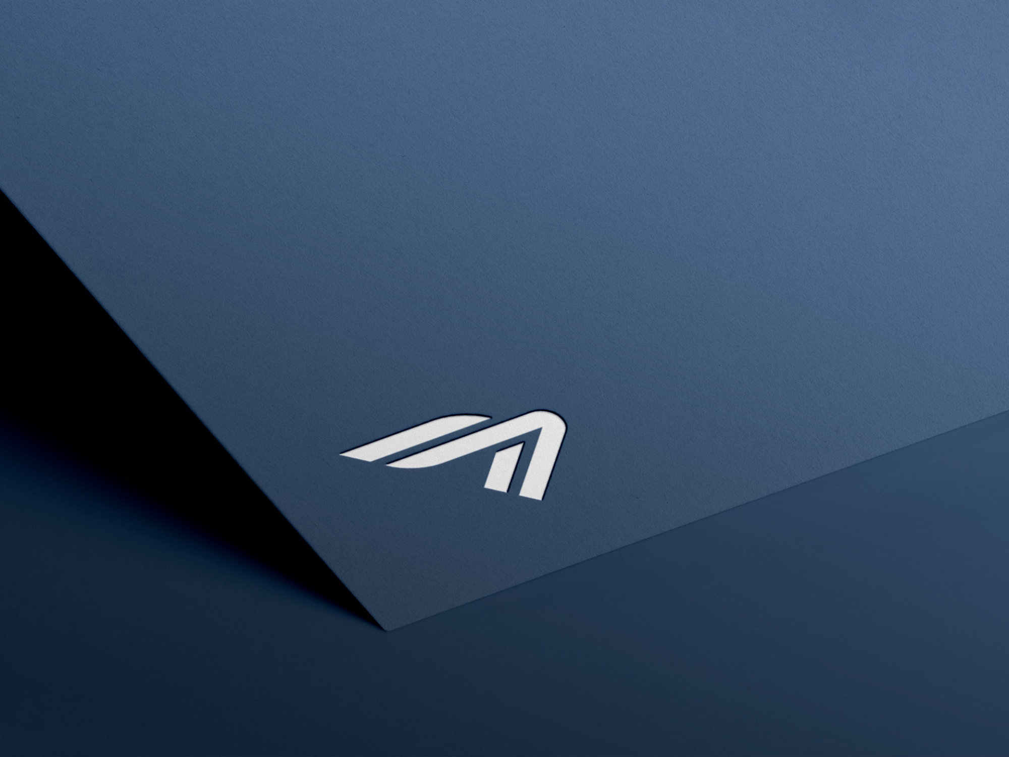 Folder cover design for Navise Yachts with brand symbol placed in the corner for a minimal and refined look