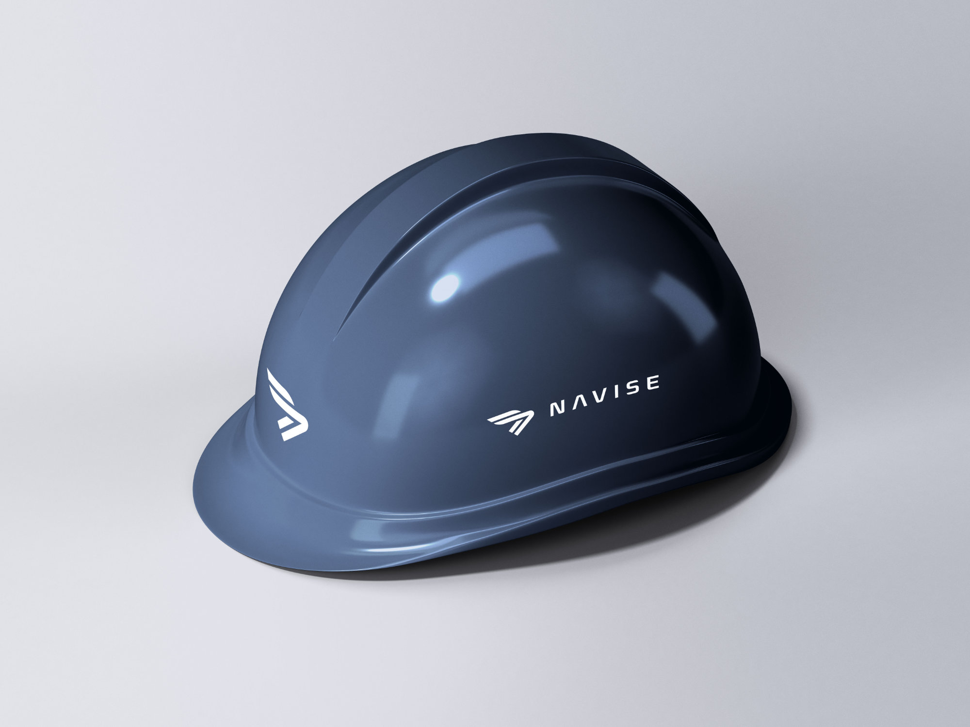 Navise Yachts worker hard hat with brand symbol designed for durability and professional crew appearance