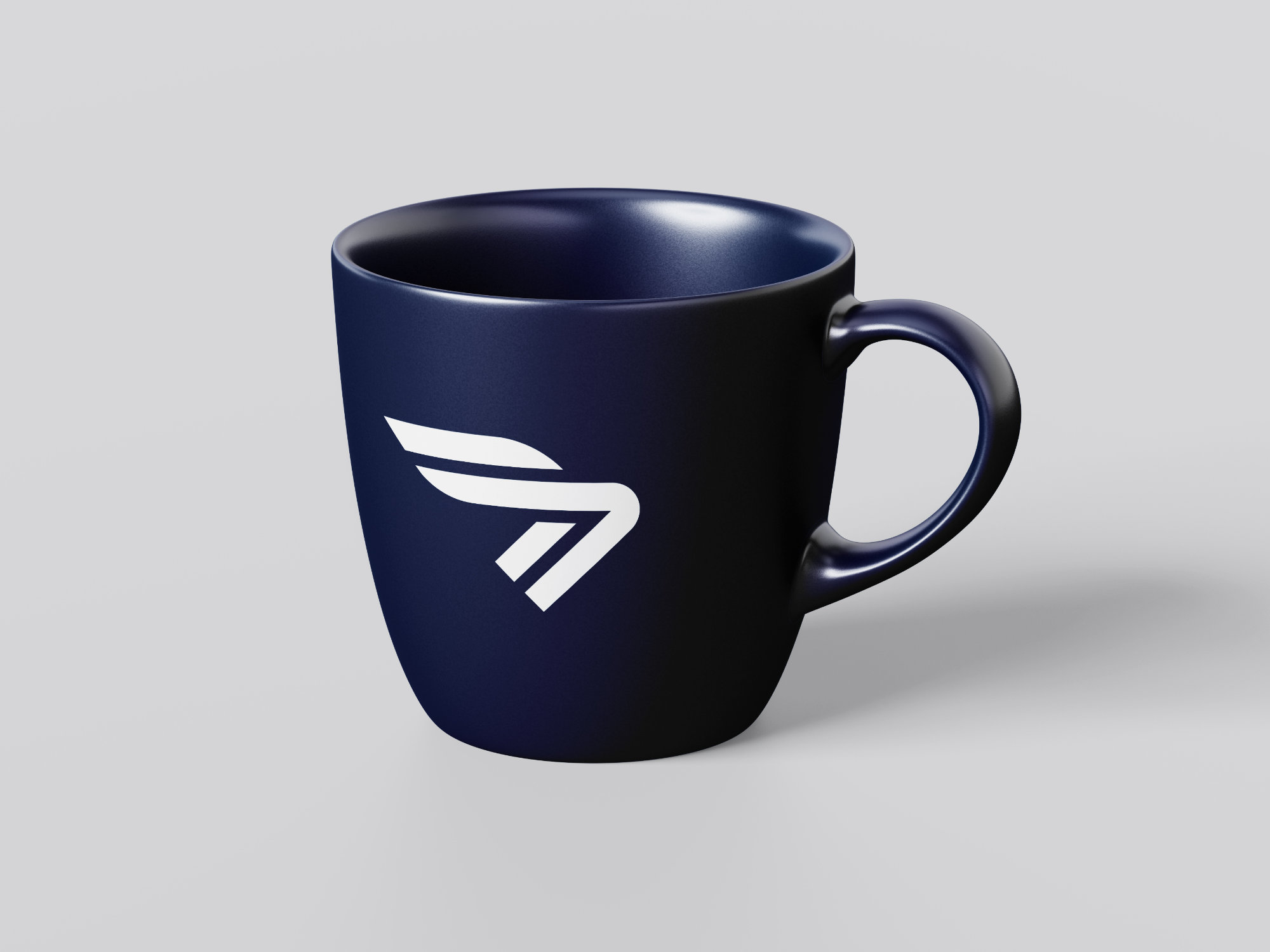 Cup with Navise Yachts brand symbol printed for a clean and elegant identity application