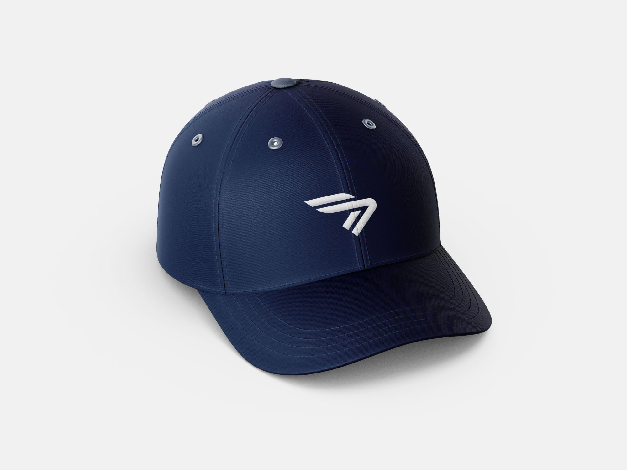 Navy blue hat with Navise Yachts symbol embroidered for branded headwear and professional look