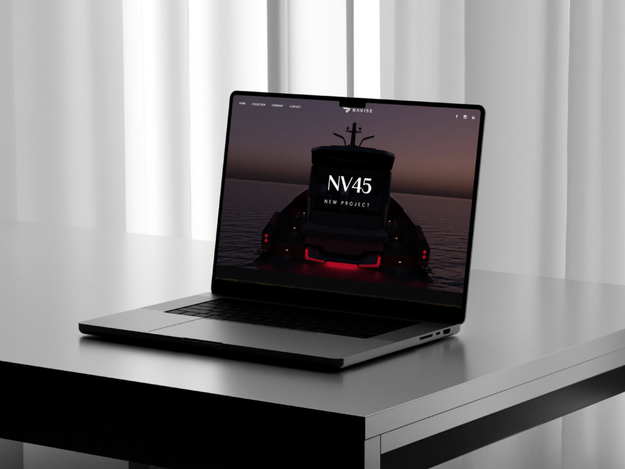 Responsive Navise Yachts website layout design showing clean interface and mobile-friendly navigation