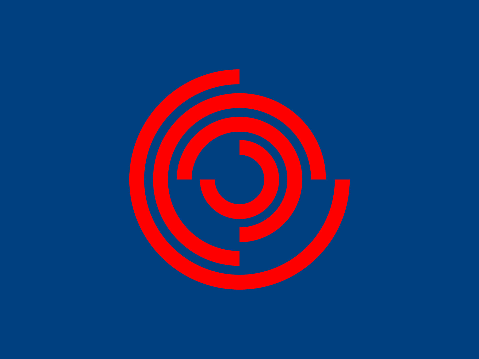 Syntix red concentric circle symbol displayed on a dark blue background