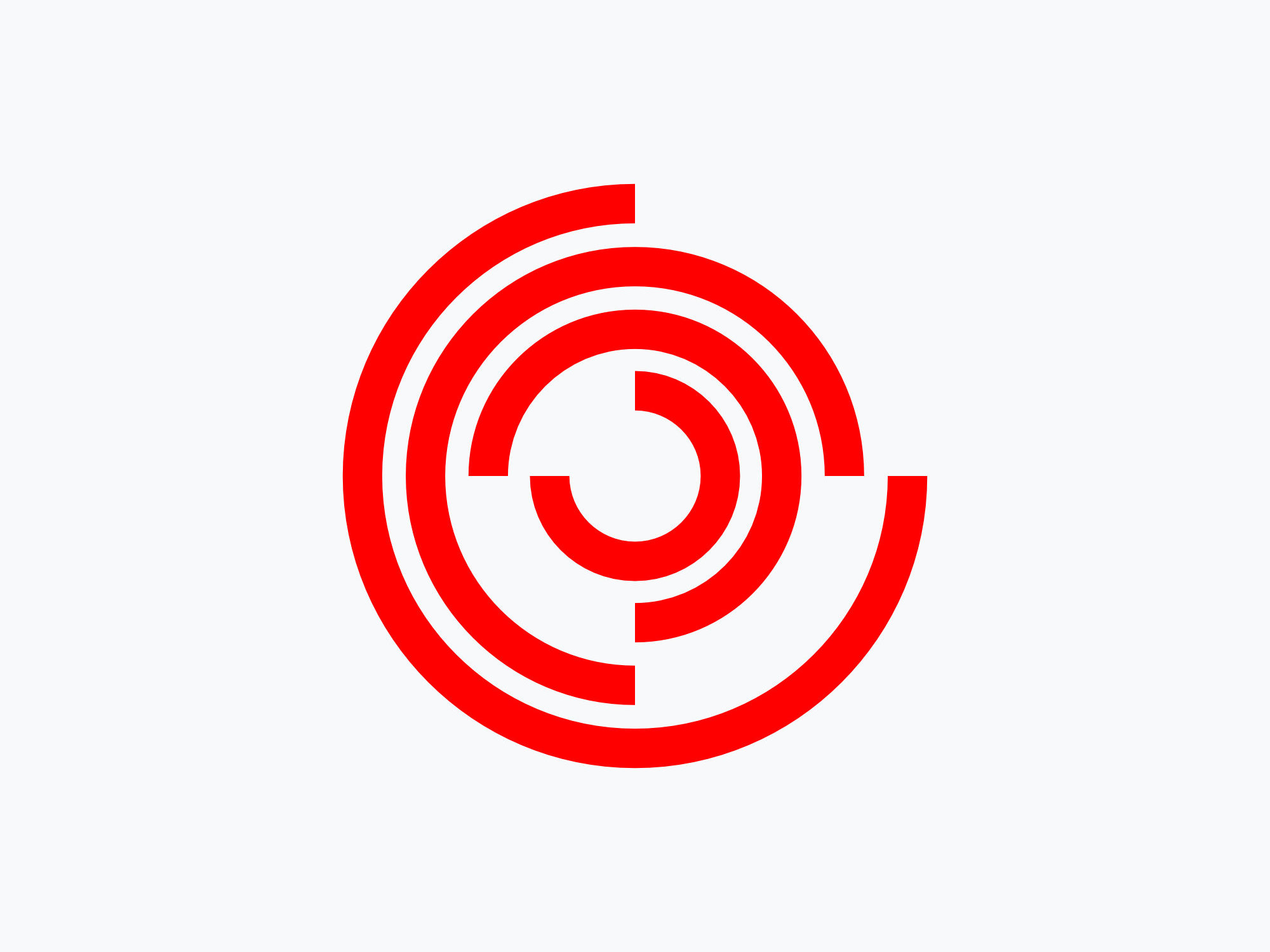 Red Syntix concentric circle symbol on a white background