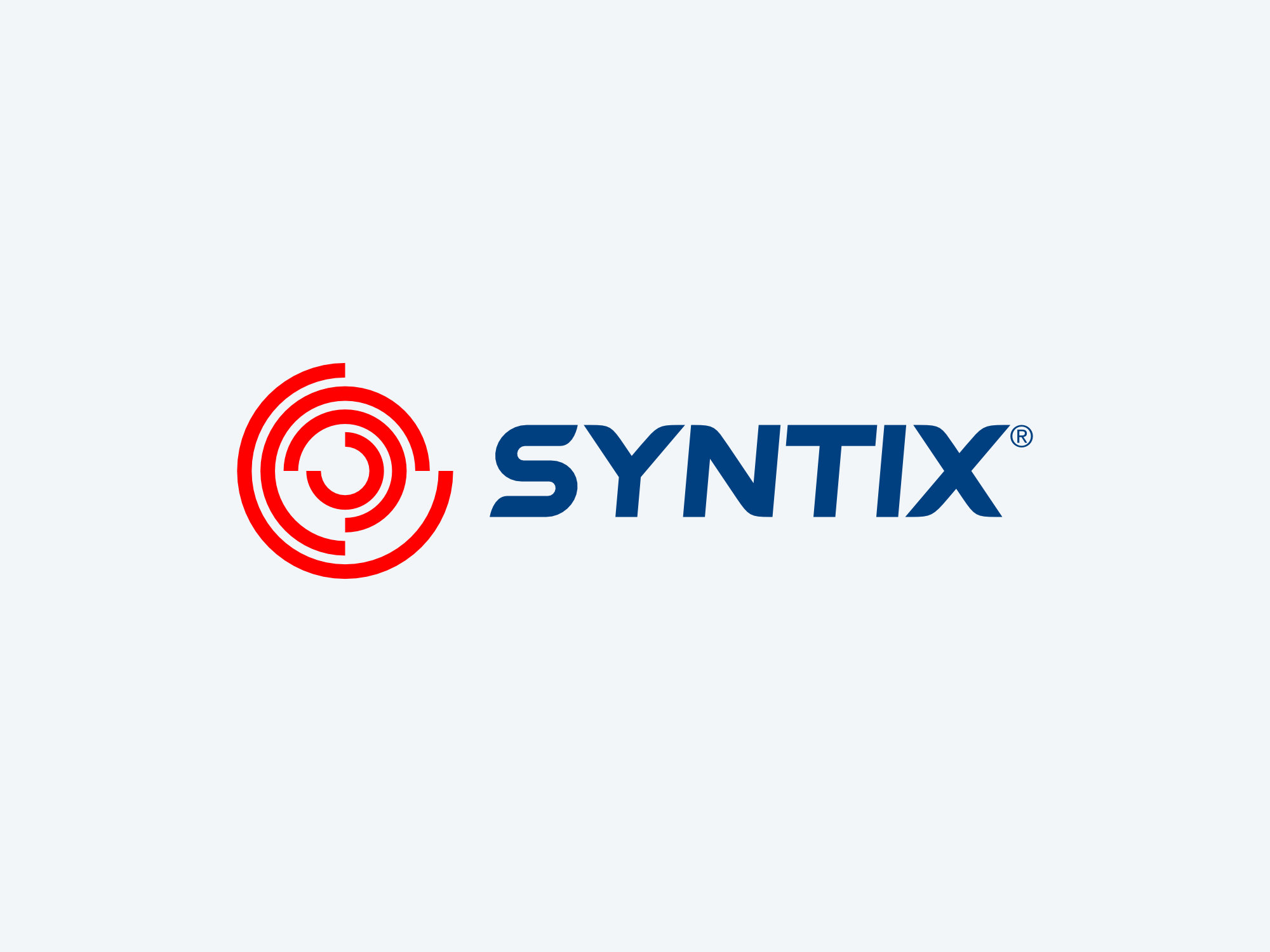 Syntix logo with custom-designed typography and precision letterforms