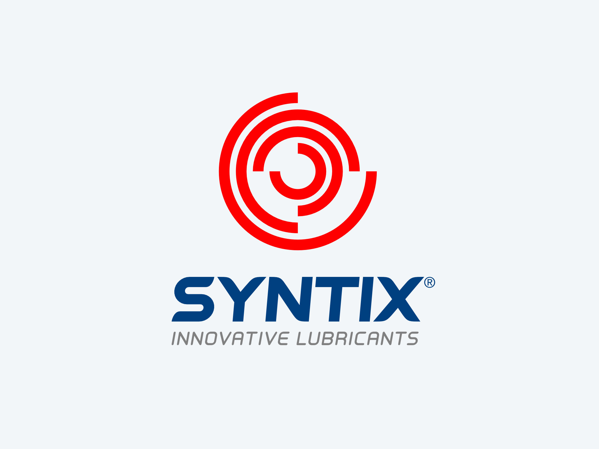 Syntix logo with red concentric symbol and the tagline "Innovative Lubricants" underneath
