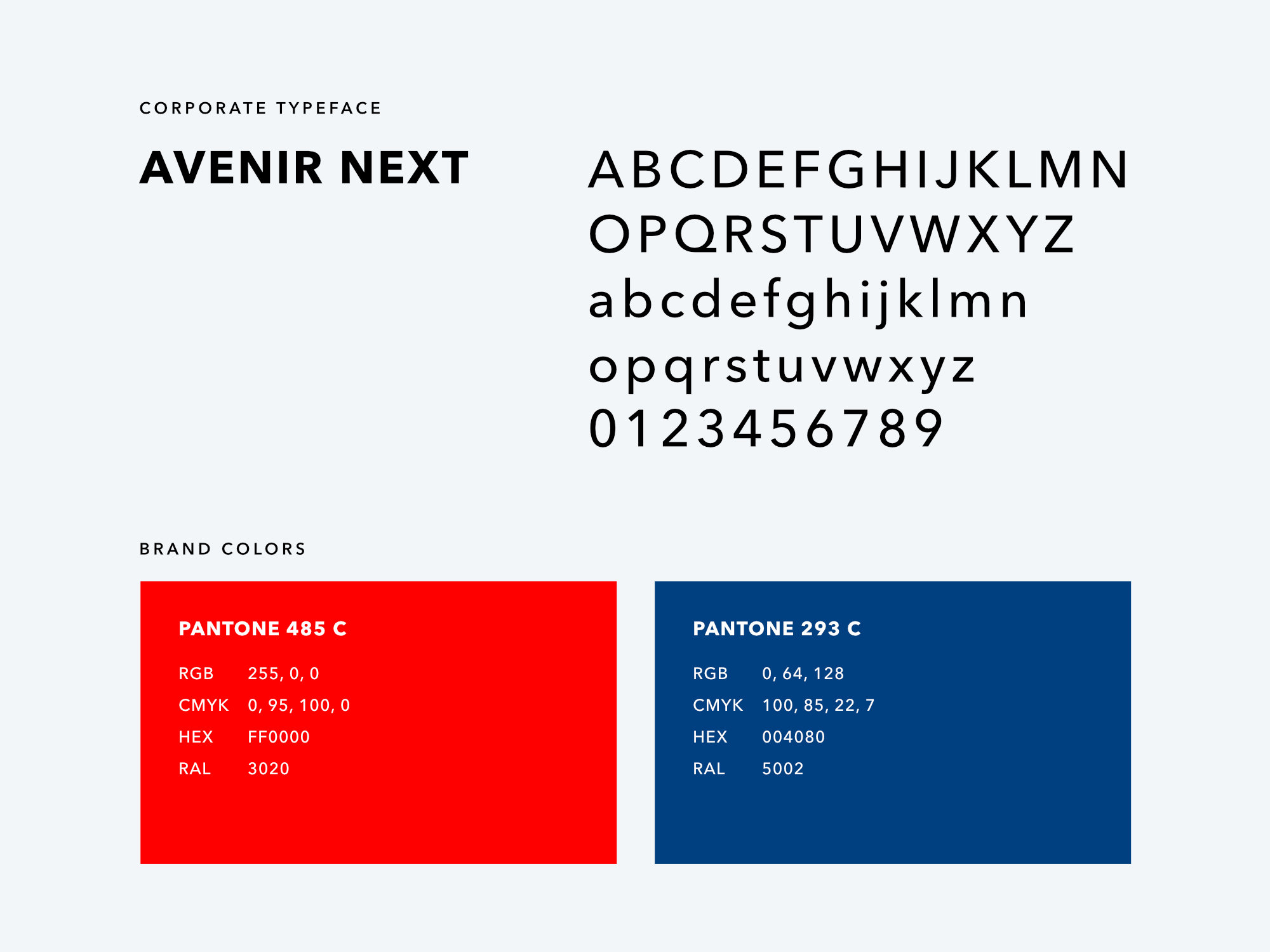 Syntix brand typefaces and color swatches including red, dark blue, and white